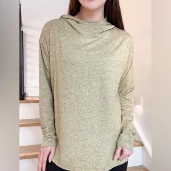 Athleta Tops - Athleta Hoodie Womens Medium Uptempo II Green Athletic Gym Lounge Outdoors Run
